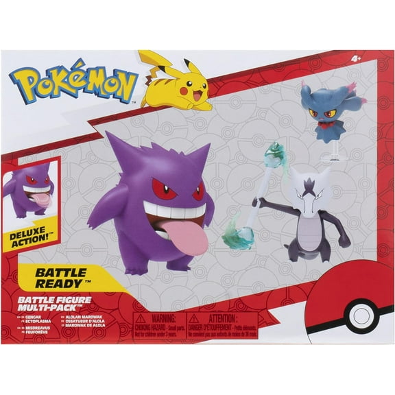 Pokemon Battle Figure Gengar, Misdreavus & Alolan Marowak Mini Figure 3-Pack