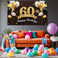 thumbnail image 4 of Golden Theme 60th Birthday Celebration Banner Decorative Balloons Event Banner for Birthday Party Anniversary Milestone Occasion, 4 of 9