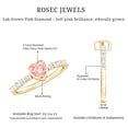 thumbnail image 6 of Rosec Jewels Lab Grown Pink White Diamond Heart Engagement Ring 1 Carat - IGI Certified - VS1 Grade- Bezel Set Pink Diamond Ring, 18K Yellow Gold, US 11.00, 6 of 9