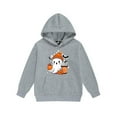 thumbnail image 5 of SERTG Children's Halloween Two-Piece Set Hooded Sweatshirt with Cute Printed +Casual Long Pants Long Sleeved Set Tops and Pants for Kids 2-13 Years(Gray,4 Years), 5 of 5