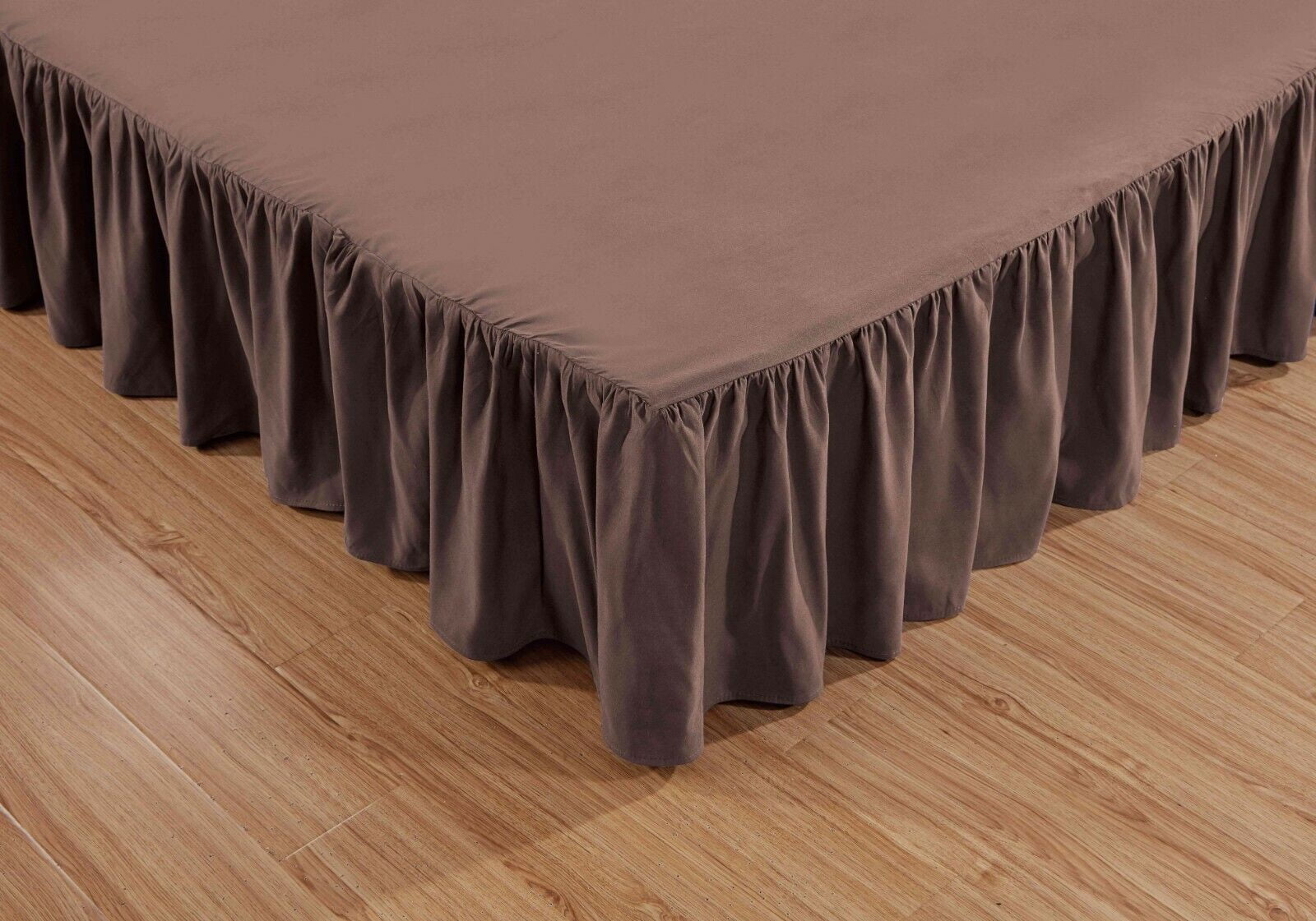 Super Soft Solid Brushed Microfiber 14" Gathered Bed Skirt/ Dust Ruffle