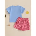 thumbnail image 3 of SUNSIOM Ensembles de Shorts pour Garçons de la Fête de l'Indépendance Manches Courtes Col Rond Hauts Broderie Popsicle Ensembles de Shorts à Carreaux, 3 of 6