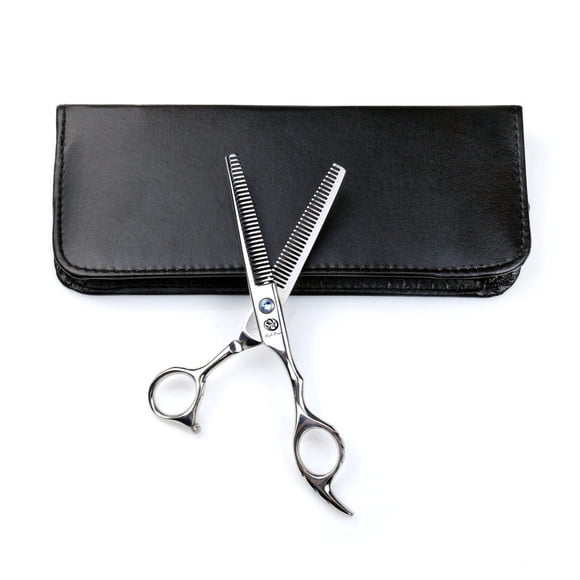 Purple Dragon Professional Juego de tijeras/cizallas para adelgazar el cabello con dientes dobles de 6,0 pulgadas, perfecto para estilistas o uso doméstico