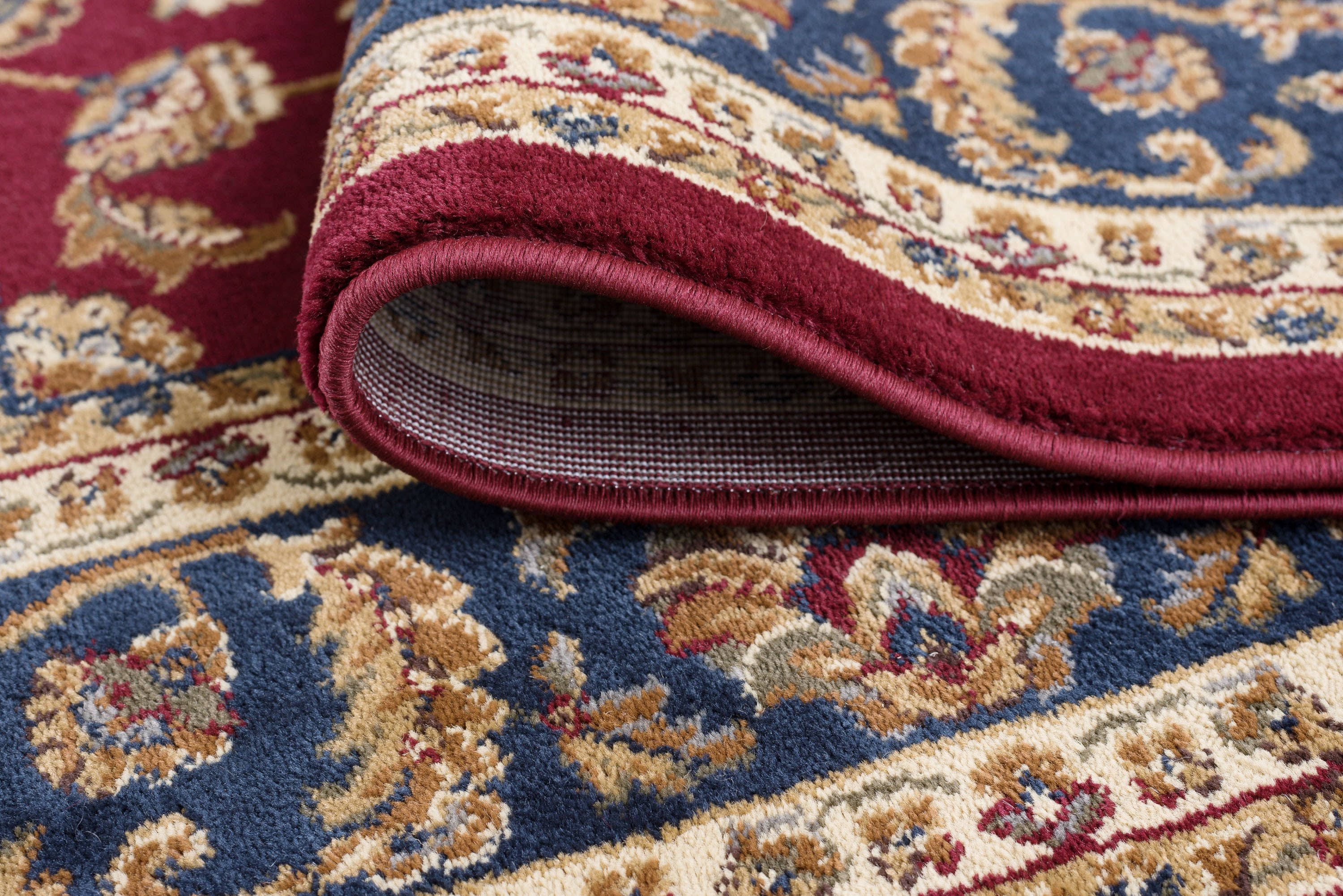 Sensation Transitional 2' x 7' Red and Beige Polypropylene Indoor Area Rug