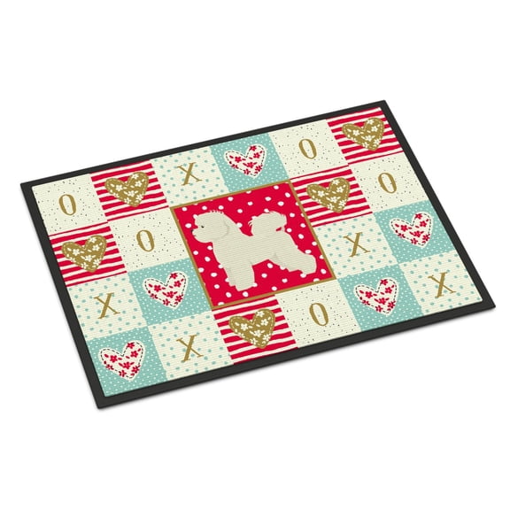 Carolines Treasures CK5911MAT Bichon Frise Love Door Mat Indoor Rug or Outdoor Welcome Mat 18x27 Doormat 27"L x 18"W