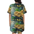 thumbnail image 6 of Fuzoiu Fresh Passion Fruit Still Life Print Women's Short-Sleeved Pajama Set,Lounge Sleepwear Set,Womens Pajama Sets 2 Piece,Button-Up Top and Shorts with Pockets-Small, 6 of 7