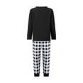 thumbnail image 4 of Conjunto de pijamas navideños familiares a juego con estampado de cuadros y letras. Pijamas de vacaciones para papá, mamá y niños., 4 of 9