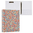 thumbnail image 3 of Red and Blue Floral Pattern 12.4x10.6in PVC Round Ring Binder, D-Ring 3-Hole, Metal Clip, 200 Sheets, 3 of 10