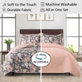 thumbnail image 4 of Mainstays Ensemble couette et drap-housse légers tout-en-un - 7pièces, Grand Lit, Floral Gris, 4 of 14