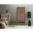 thumbnail image 3 of Modern Wood Interior Pre-Hung Door with Hardware | Planum 0012 Walnut | Single Panel Frame Trims | Bathroom Bedroom Sturdy Doors-24" x 96", 3 of 7