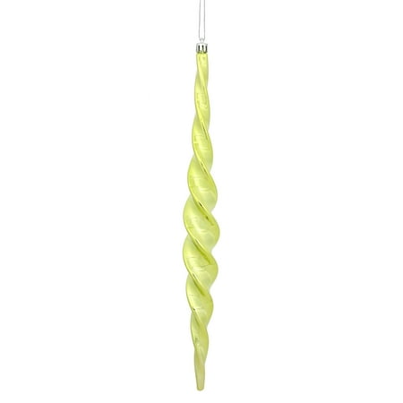 Vickerman 14.6 Lime Shiny Spiral Icicle Christmas Ornament Pack of 2