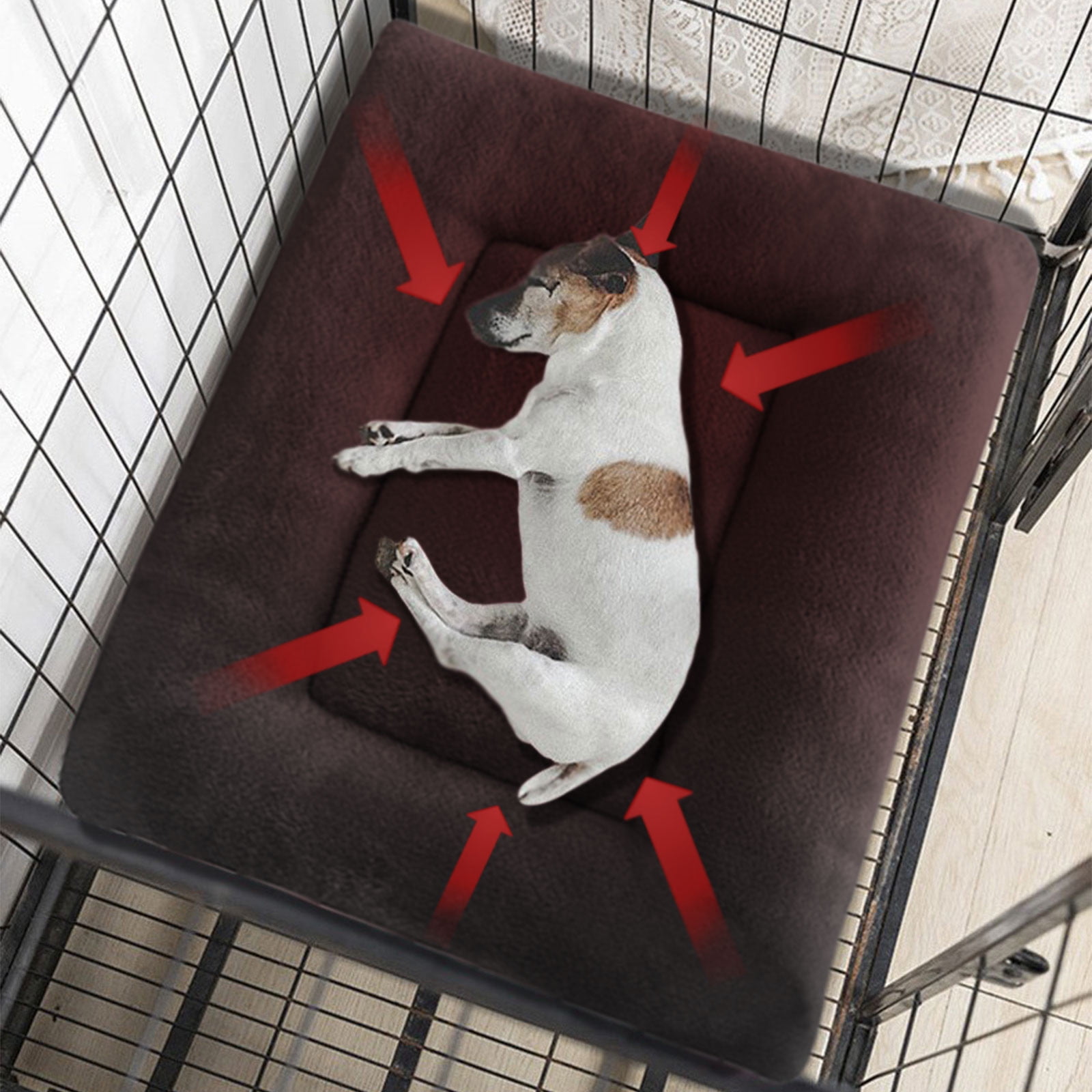 Ruimatai Clearance Pets House Dog Bed, Orthopedic Crate Foam Dog Bed,Machine Washable, Available On Both Sides,Waterproof Dog Mattress Nonskid Bottom, Comfy Anxiety Pet Bed Mat