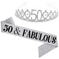 thumbnail image 3 of Women Glittering Rhinestone Letter Print Sash Tiara Set Birthday Party Supplies, 3 of 3
