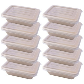 10pcs Disposable lunch box Degradable meal prep containers divider cutlery  microwaveable bento food tray with lid