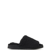 Dearfoams Cozy Comfort Women's Teddy Pile Open Toe Scuff Slippers