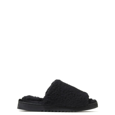 Dearfoams Cozy Comfort Women's Teddy Pile Open Toe Scuff Slippers