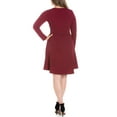 thumbnail image 2 of 24seven Comfort Apparel Plus Size Long Sleeve Knee Length Skater Dress, 2 of 4