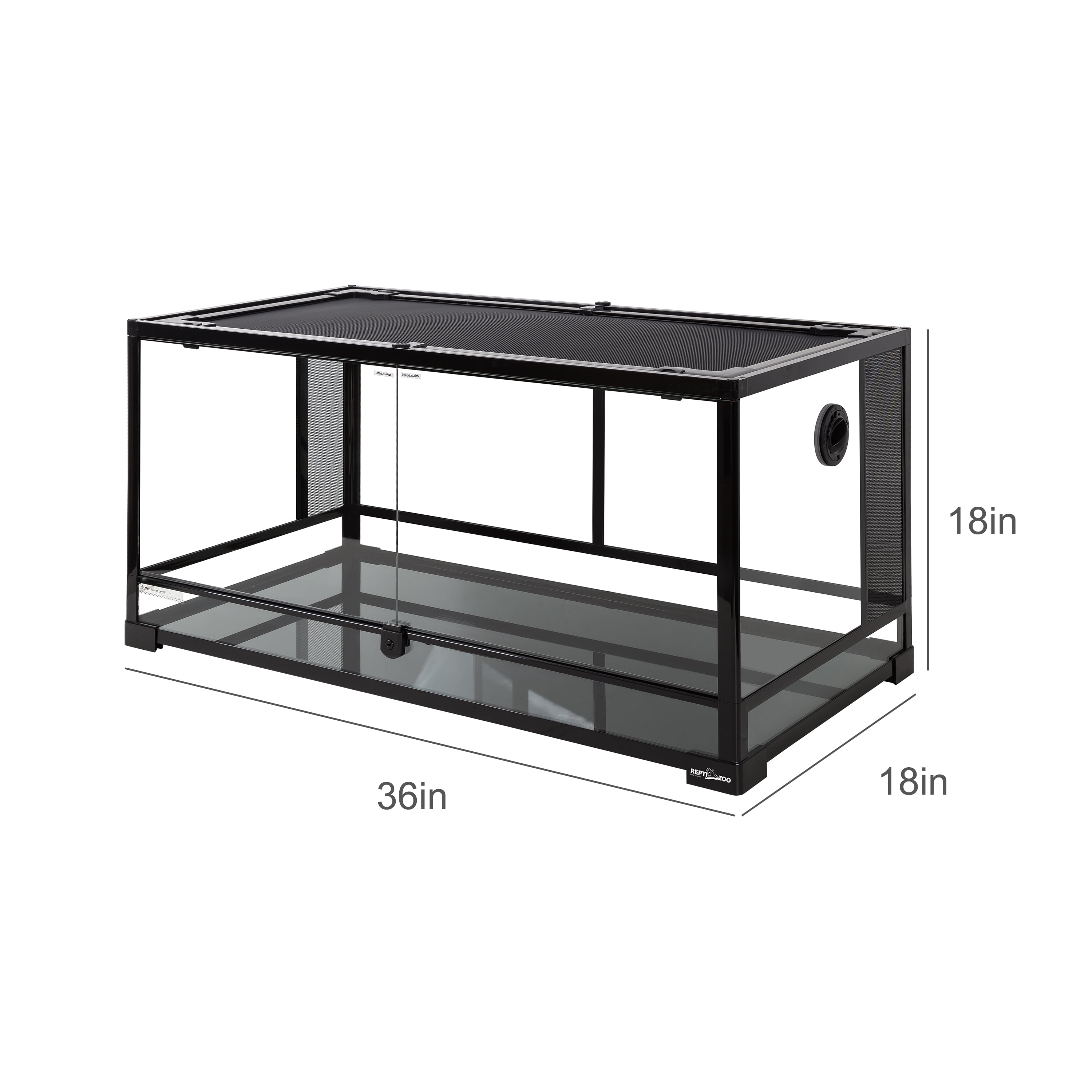 50 Gallon Black Reptile Glass Terrarium