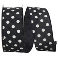 thumbnail image 1 of Reliant Ribbon 92840W-031-40K Satin Large Dots Value Wired Edge Ribbon - Black - 2.5 in. x 50 yards, 1 of 1