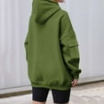 thumbnail image 6 of DeHolifer Women's Sweatshirts Solid Color Long Sleeve Side Pockets Hoodies Pullover Sweatshirts Casual Loose Pullover Tops Green L, 6 of 6