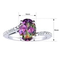thumbnail image 5 of SuperJeweler 1ct Oval Shape Mystic Topaz and Diamond Ring in Sterling Silver For Women, 5 of 6