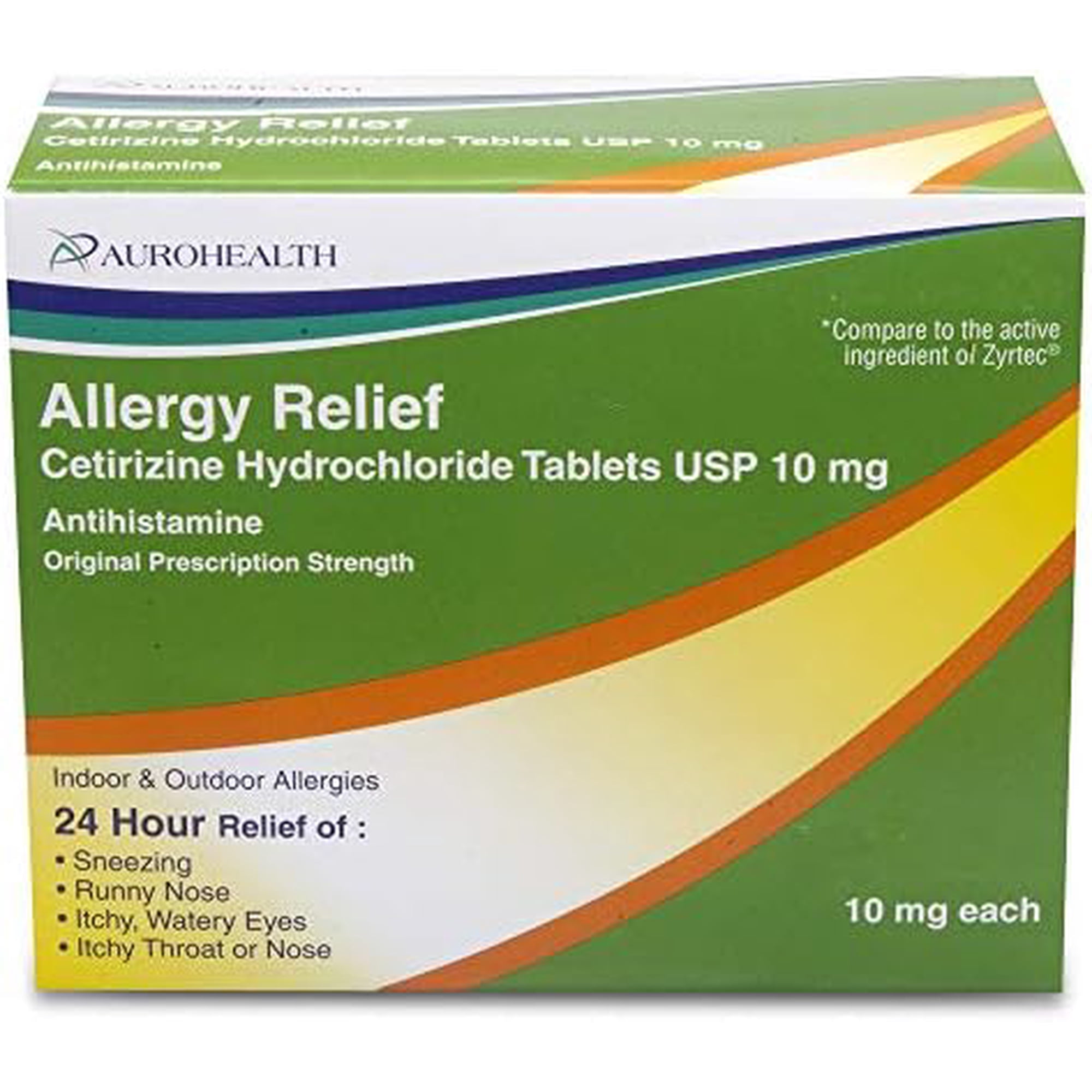Aurohealth Cetirizine HCl, 10mg Tablet, 300 Count