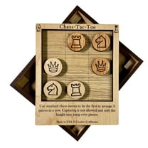 Creative Crafthouse Chess Tac Toe 2-Player Wood Strategy Board Game