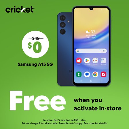 Cricket Wireless Vision 3 Prepaid Smartphone - 16GB, Steel Blue ...