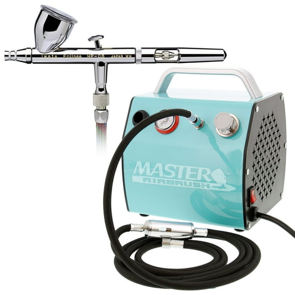 HP-CS .35mm Eclipse Airbrush with Compressor Model TC-60 Super Quiet High Performance "Salon Air" Airbrush Compressor with Small Tank