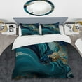 thumbnail image 2 of Designart "Turquoise-Tinted Geode Abstraction I" Abstract Marble Bedding Covert Set - Modern Turquoise Abstract Bed Set With 1 Sham, 2 of 6