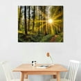 thumbnail image 3 of Nawypu Green Nature Wall Art for Living Room Forest Landscape Canvas Pictures Wall Decor Vintage Sunrise Tree Mountain Scenery Prints Painting Framed Artwork for Kitchen Office Home Decoration, 3 of 5
