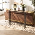 thumbnail image 6 of 39" Console Table with Power Outlet, 5.9" Narrow Sofa Table, Oak | Entryway Table with Charging Station & 4.9 Ft Extension Cord & Adjustable Feet, behind Couch Table for Living Room, Hallway, 6 of 7
