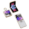 thumbnail image 3 of Dteck Case for Samsung Galaxy Z Flip 3,Bling Glitter Plating PC Case Ring Holder Kickstand Cover for Galaxy Z Flip 3 5G,Silver, 3 of 6
