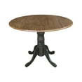 thumbnail image 5 of 42" Solid Wood Dual Drop Leaf Pedestal Dining Table with 4 Madrid Ladder Back Chairs in Hickory/Washed Coal by International Concepts, 5 of 6
