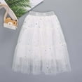 thumbnail image 4 of CUZIBR Kids Girls Dance Tutu Skirt Sequins Layered Short High Waist Embroidery Ballet Skirts Daily Casual Stylish Carnival Party Dancewear,White,6-7 Years, 4 of 4