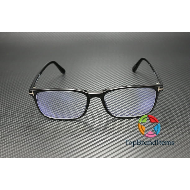 TOM FORD FT5735-B 001 Rectangular Shiny Black Demo Lens 56 mm