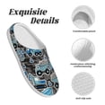 thumbnail image 5 of Lsque Blue Excavator Pattern Womens Comfort Cotton on Scuff With Memory Foam and Anti-skid Sole Slipper-44/45, 5 of 7
