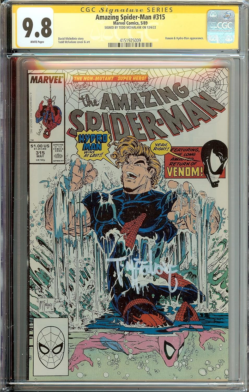 Amazing Spider-Man #315 CGC 9.8 Signed by 1st Venom on Cover
