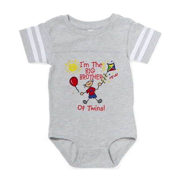 CafePress - Big BROTHER Twins - Cute Infant Baby Football Bodysuit