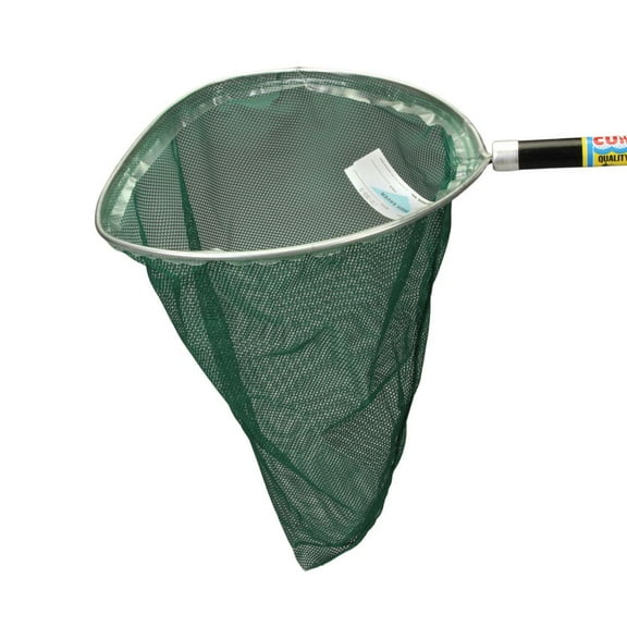 Heavy-Duty Collecting Net, D-Shaped Frame, Green Nylon Netting