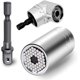 thumbnail image 1 of Juego de llaves de tubo universales, juego de llaves de tubo con trinquete multifunción inalámbricas de 7-19mm, broca hexagonal, taladro de ángulo recto de 105 grados, 1 of 5