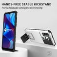 thumbnail image 5 of Tarise for Motorola Moto G Stylus 5G 2021 Phone Case with Slide Camera Cover, Kickstand Rugged Shockproof TPU Rubber Silicone Anti-Scratch Hard PC Back Case Cover for Moto G Stylus 5G 6.8", White, 5 of 8