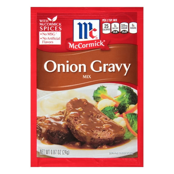 McCormick No Artificial Flavors Onion Gravy Seasoning Mix, 0.87 oz Packet