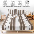 thumbnail image 5 of Twin XL Size Fitted Sheet Set - Brown Striped 2 Piece Bedding Sets 16" Deep Pocket Fitted Sheet with 1 Pillowcases, Modern Thin Line Vertical Stripes Brushed Microfiber Hotel Luxury Bed Sheets, 5 of 9