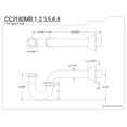 thumbnail image 3 of Kingston Brass CC2181 Kingston 1-.25 Inch Decor  P-Trap - Polished Chrome, 3 of 3