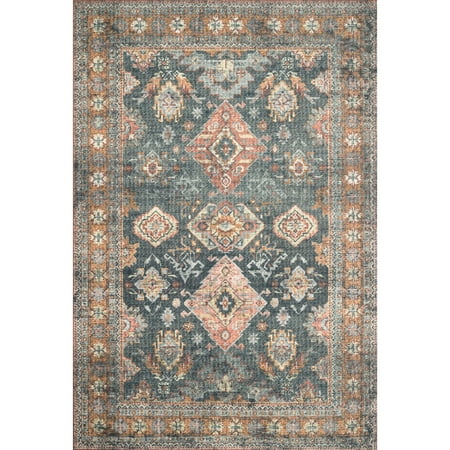 Loloi Skye Sea / Rust 7' x 9' Oval Area Rug