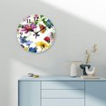 thumbnail image 4 of PRATYUS 10-Inch Flowers Butterfly Print Wall Clock for Living Room Silent Mechanical Movement 10x10in, 4 of 8