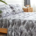thumbnail image 1 of King Size Bed Sheets Set PC Soft Cooling Thread Count Microfiber Printed Sheet Deep Pocket Breathes Better Machine Washable Tropical Palm Tree Fronds Patterned Double, 1 of 7