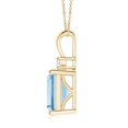 thumbnail image 2 of ANGARA Natural 3 ct Aquamarine Solitaire Pendant with Diamond in 14K Yellow Gold for Women (Size-10x8mm) | March Birthstone, Anniversary, Jewelry Gift for Women | Natural Aquamarine Necklace, 2 of 7
