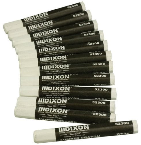dixon 52300 lumber marking crayons, white, 12-pack